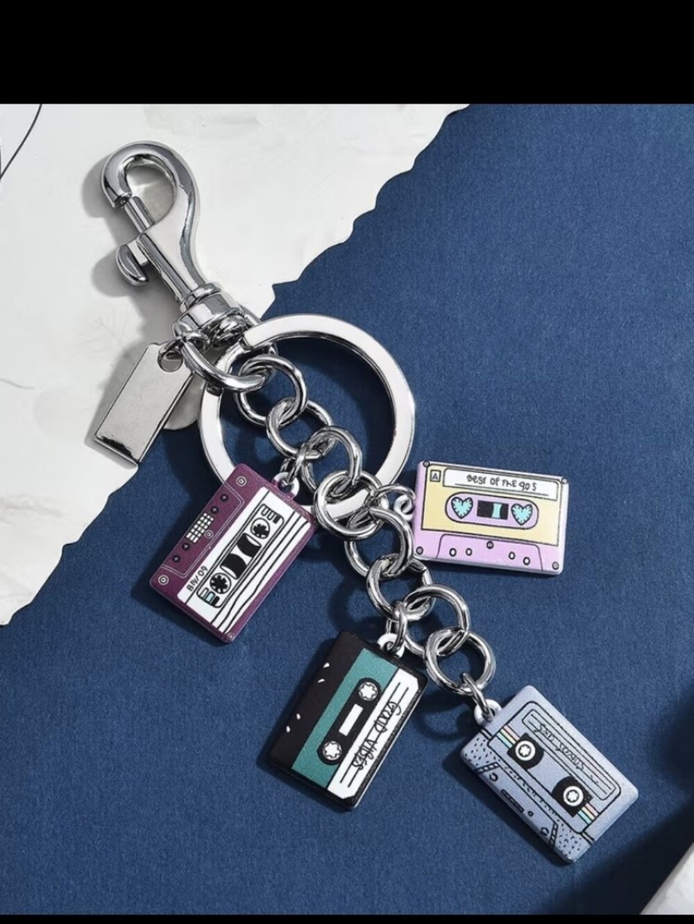 Retro Cassette Tape Bag Charm/keychain NEW